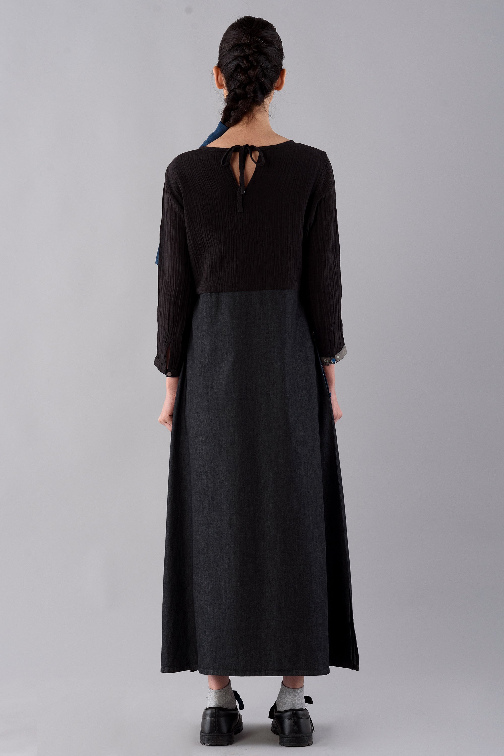 CHARCOAL SASHIKO DRESS