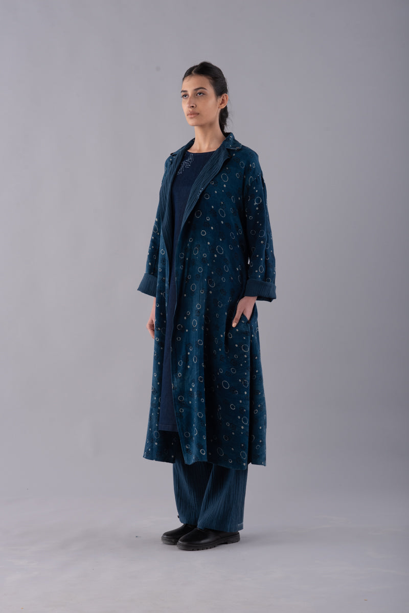 INDIGO REVERSIBLE TEMARI TRENCH