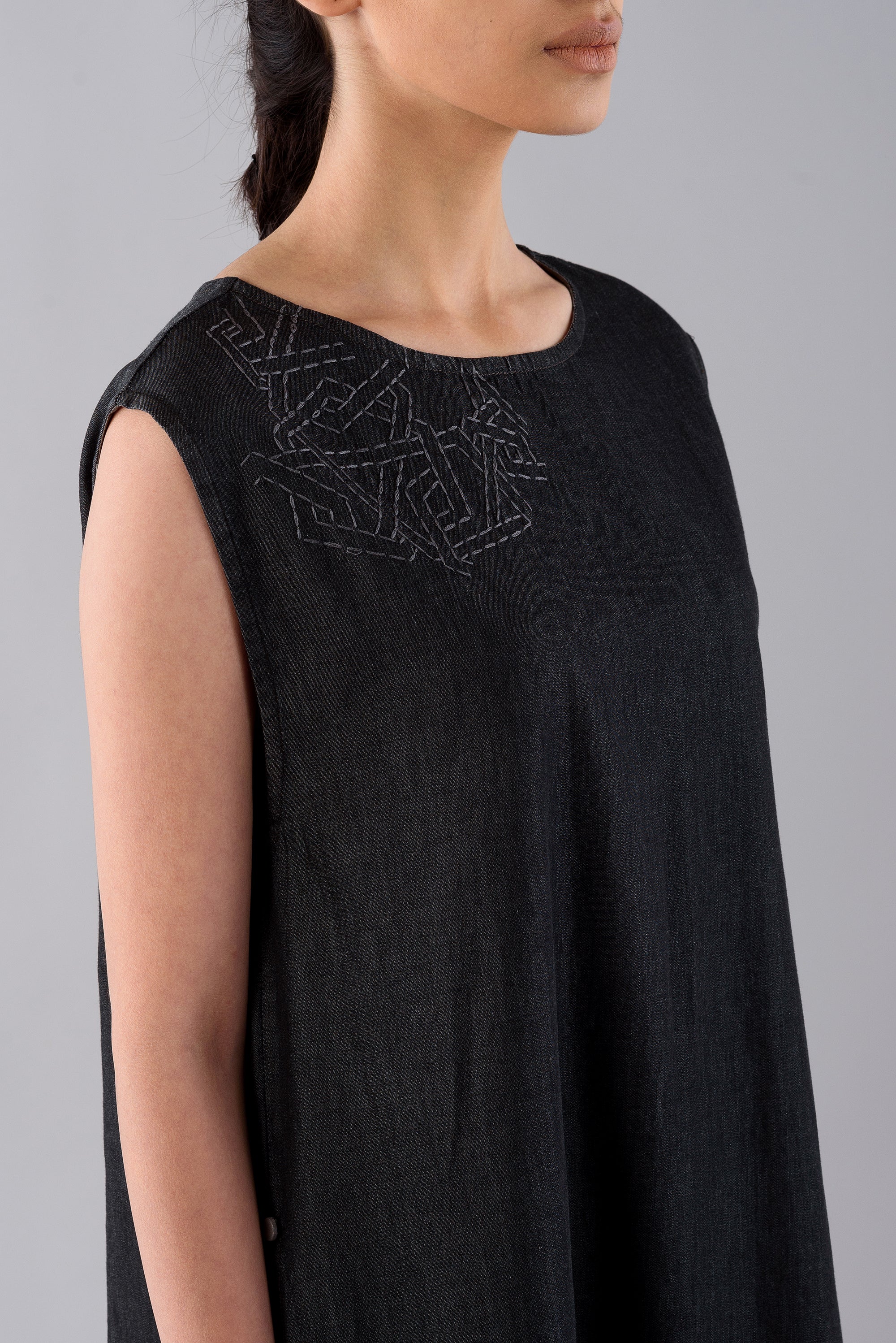 DENIM CHARCOAL DAY TUNIC