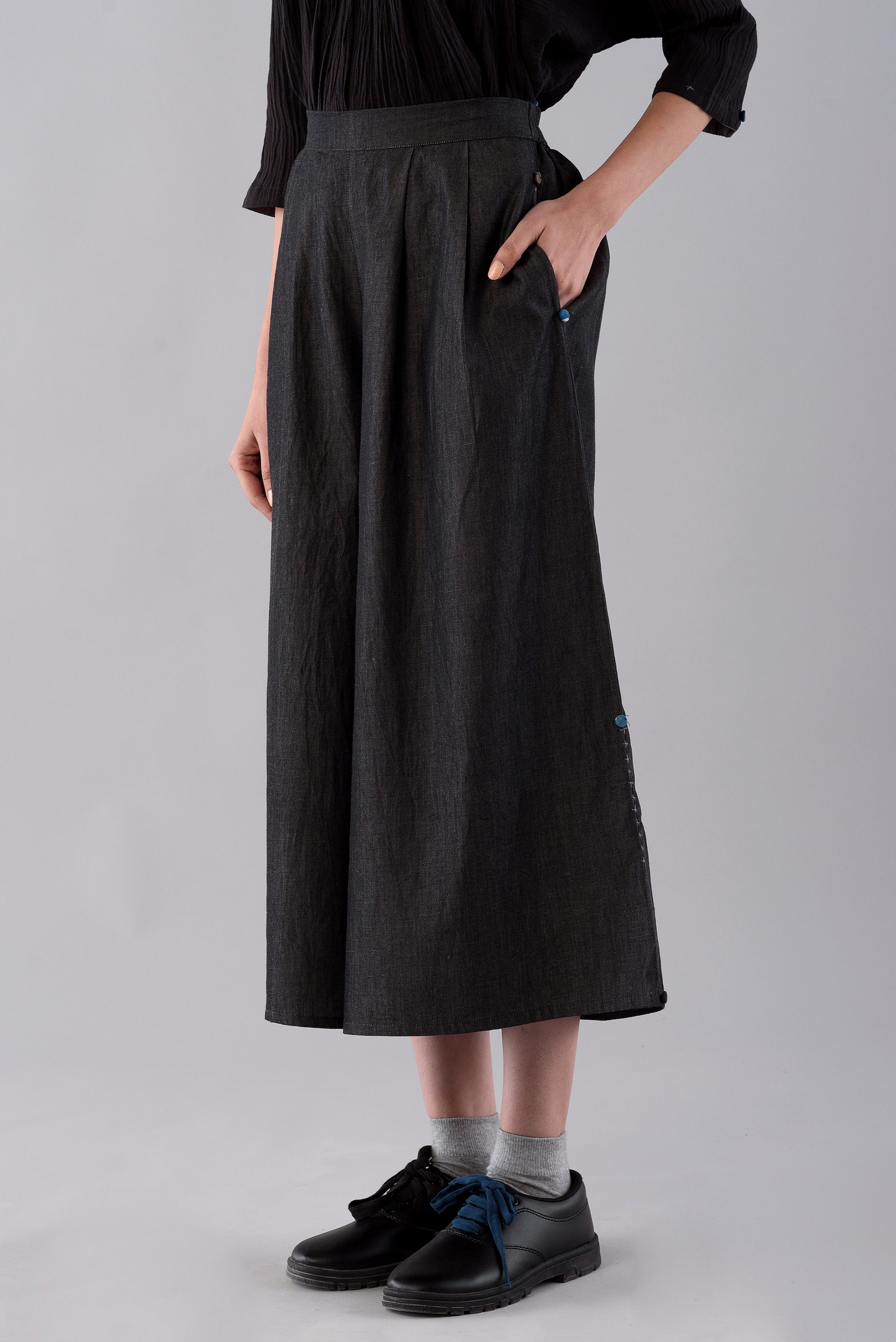 DENIM CHARCOAL CULOTTES