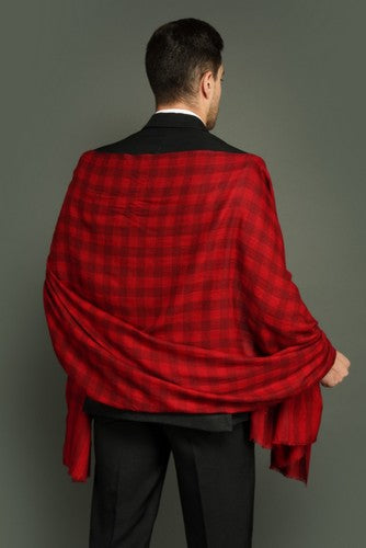 Cashmere fine wool, checkered design