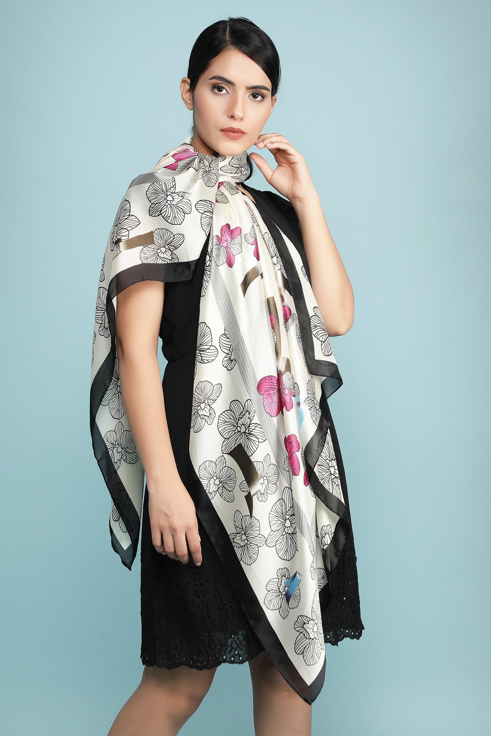 Floral silk stole