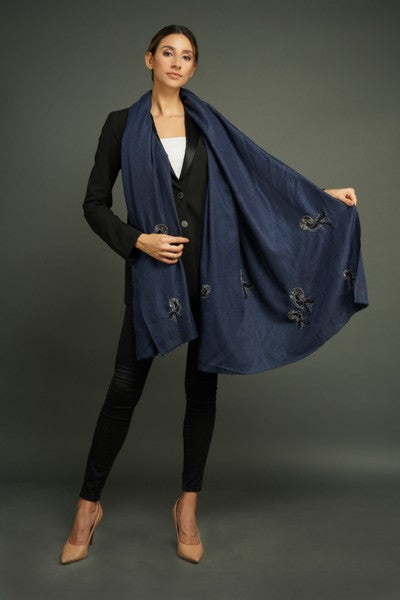 Cashmere wool,Birds design handwoven