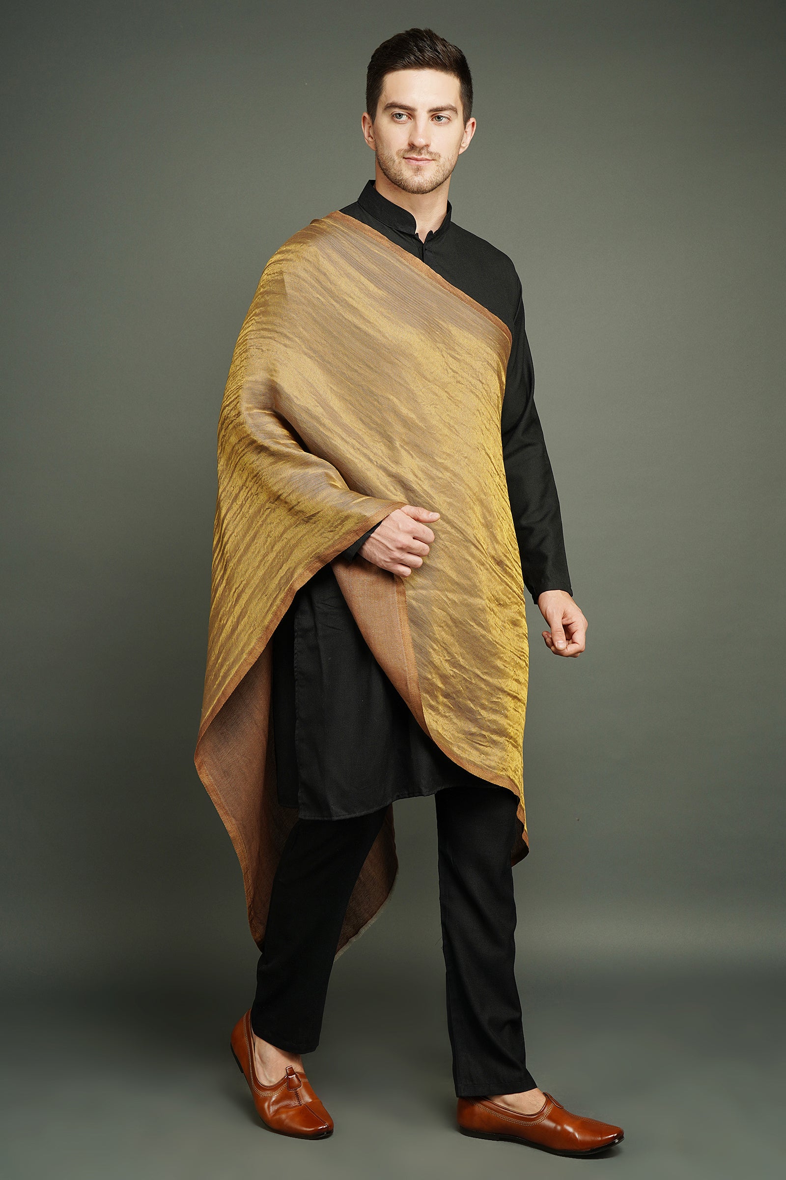 Handwoven Pashmina in reversible zari design