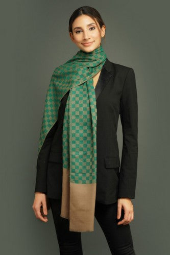 Cashmere fine wool,checkered design