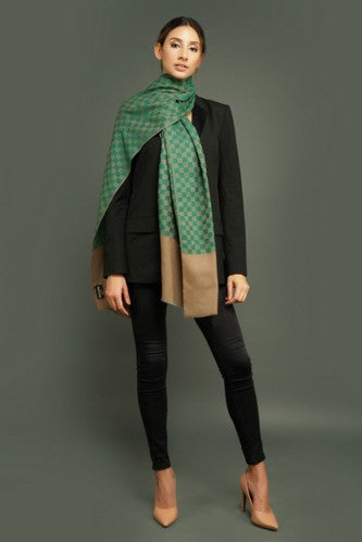 Cashmere fine wool,checkered design