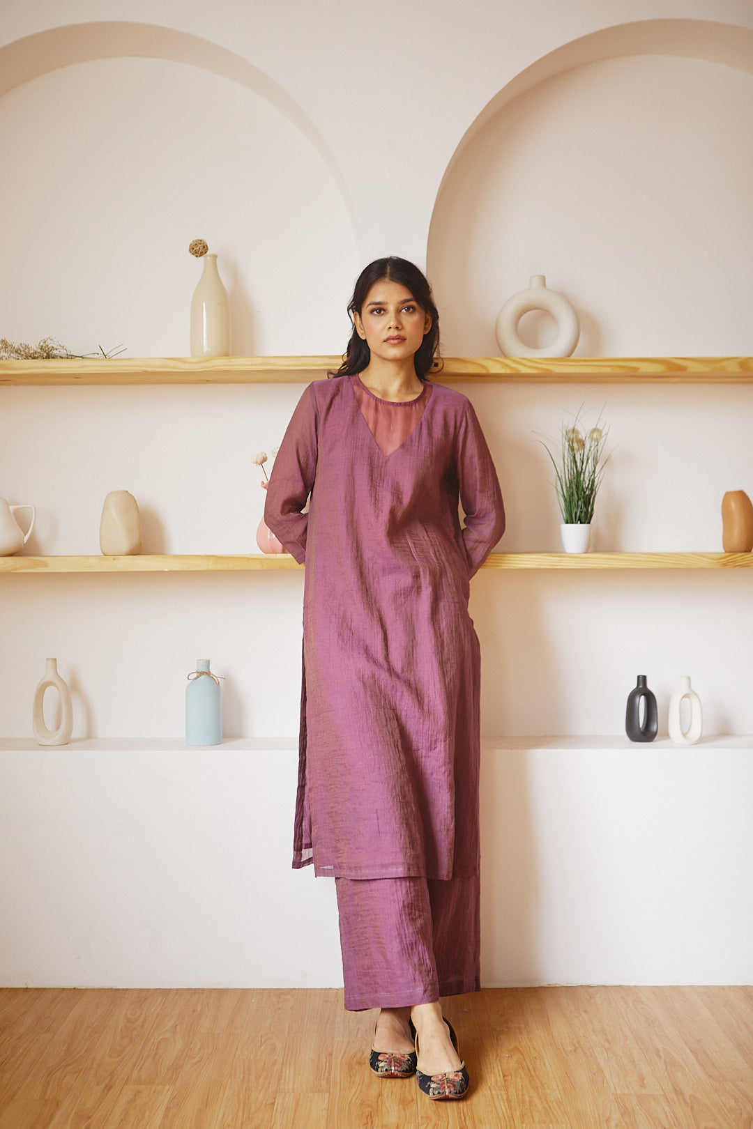 WINE KURTA SET