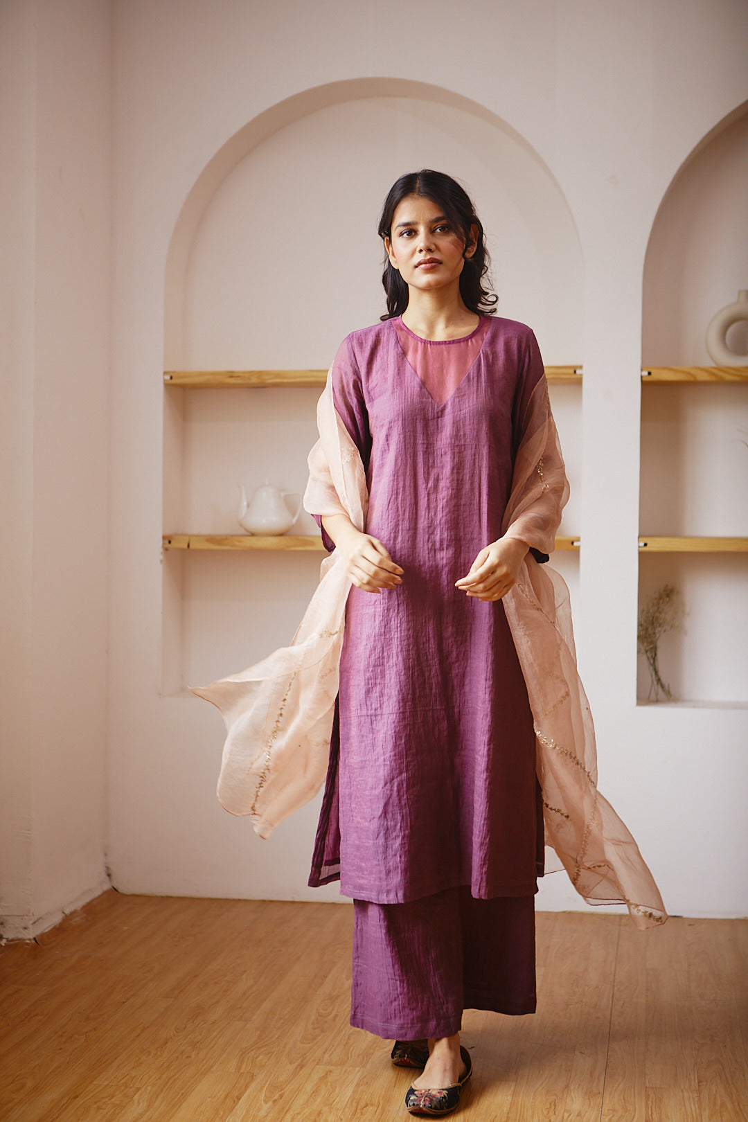 WINE KURTA SET