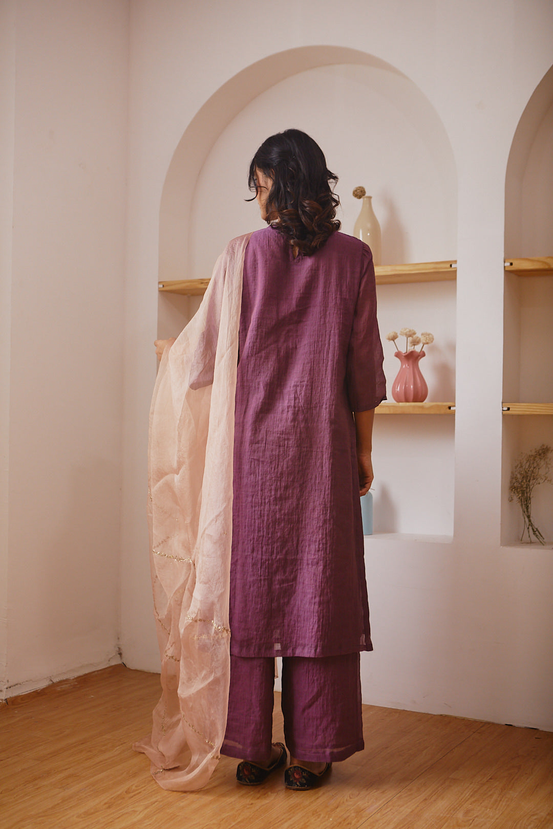 WINE KURTA SET