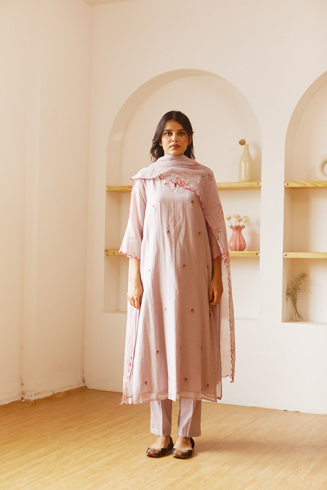 MAUVE COMFORT FIT KURTA SET