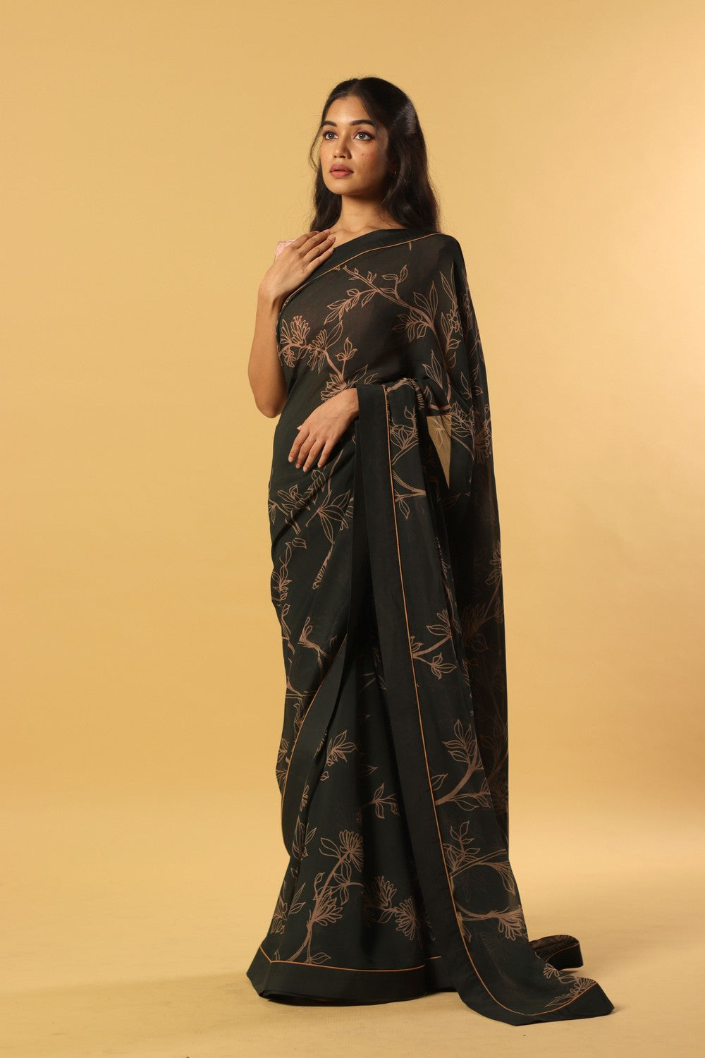 printed georgette saree