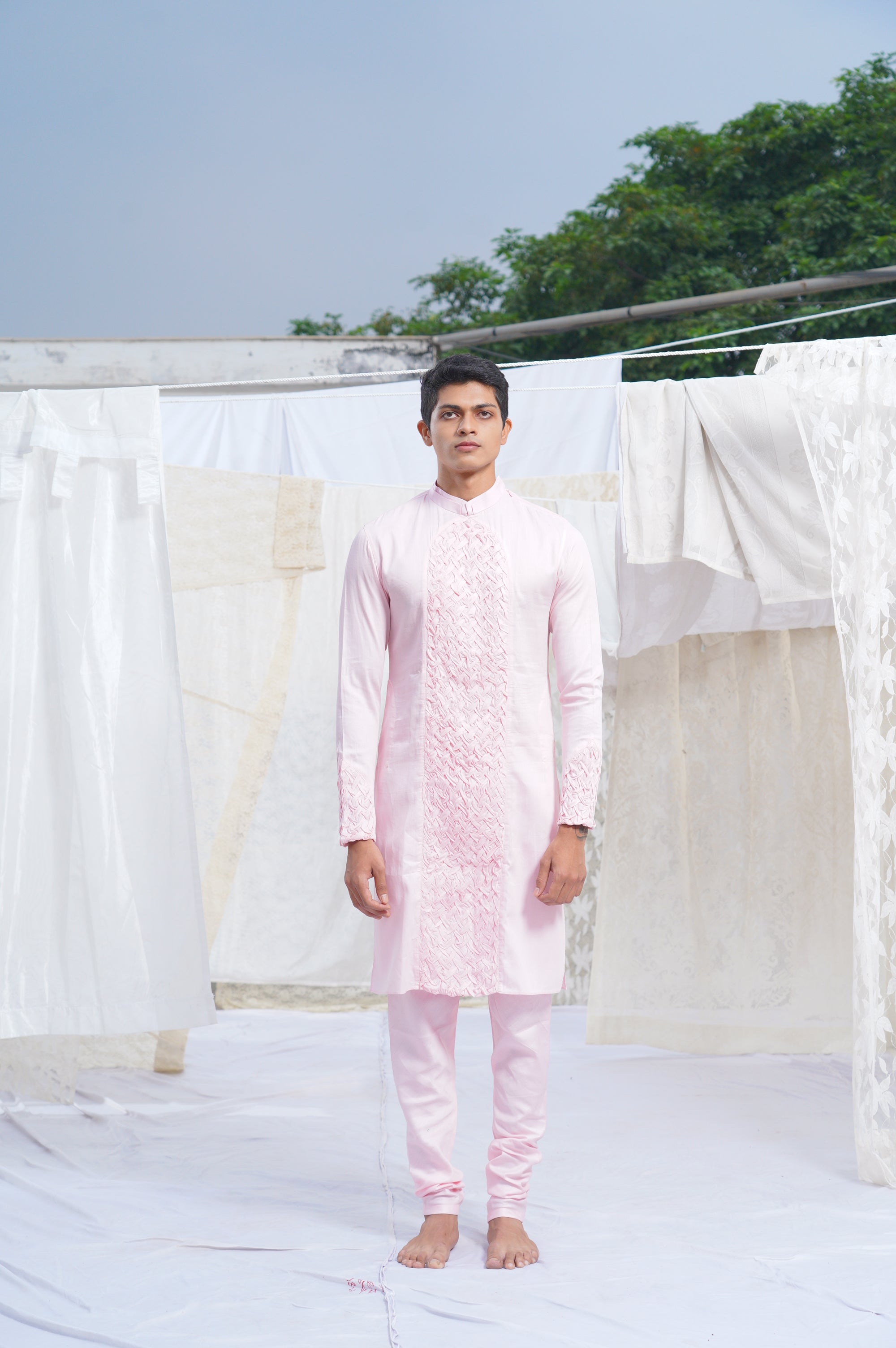 blush pink kurta set