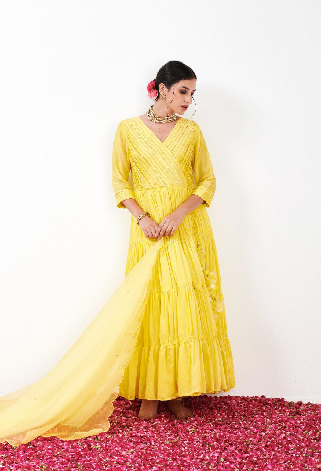 Aanya Yellow Anarkali Set