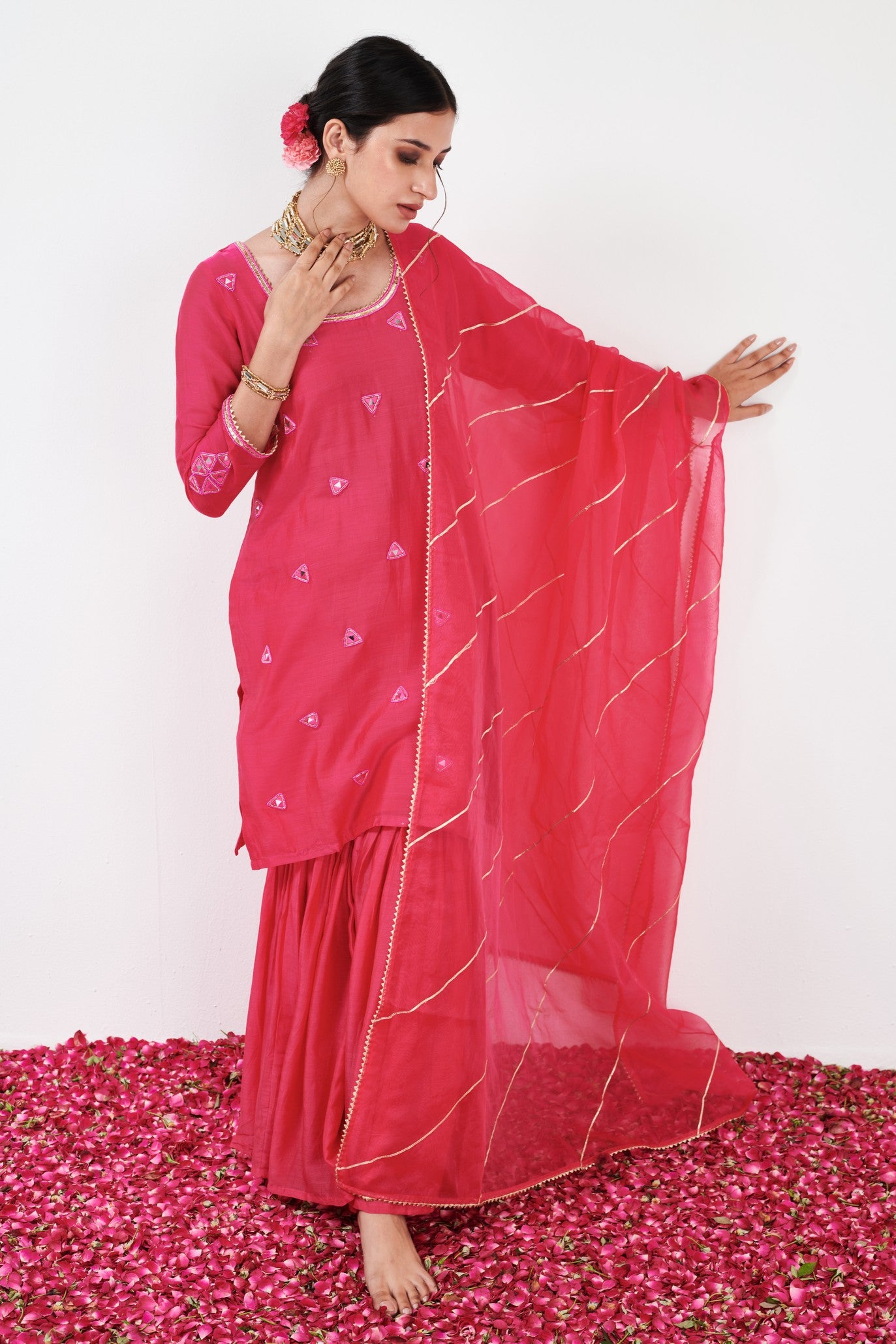 Kalki Hot Pink Sharara Set