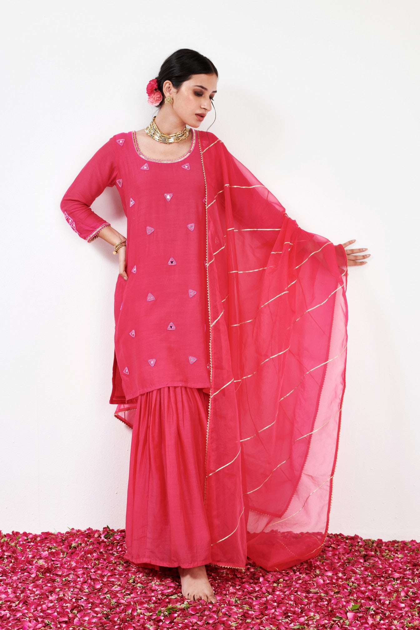 Kalki Hot Pink Sharara Set