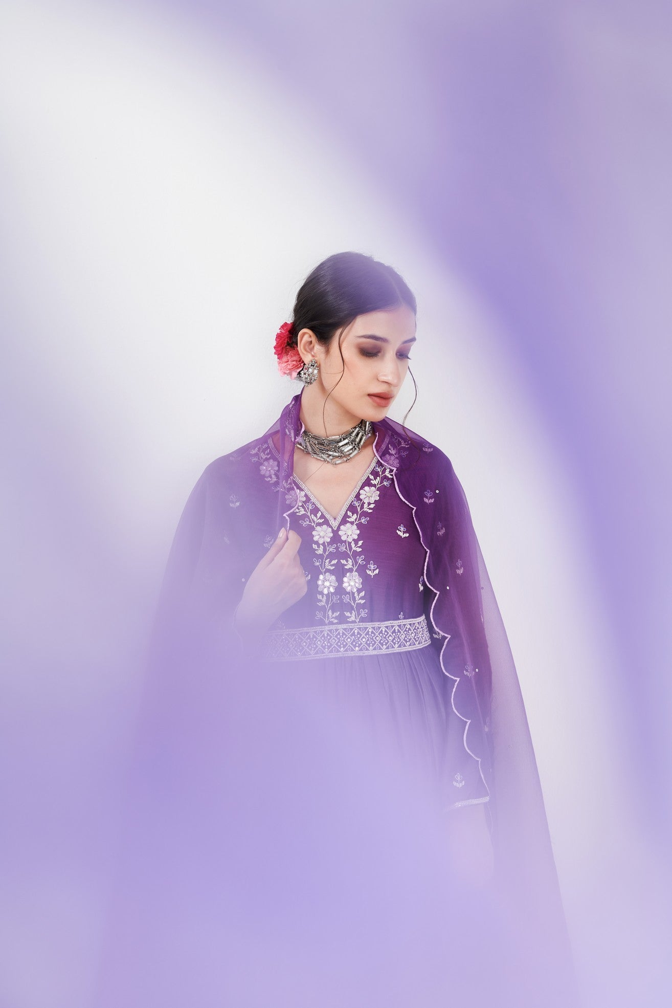 Aarna Purple Anarkali set