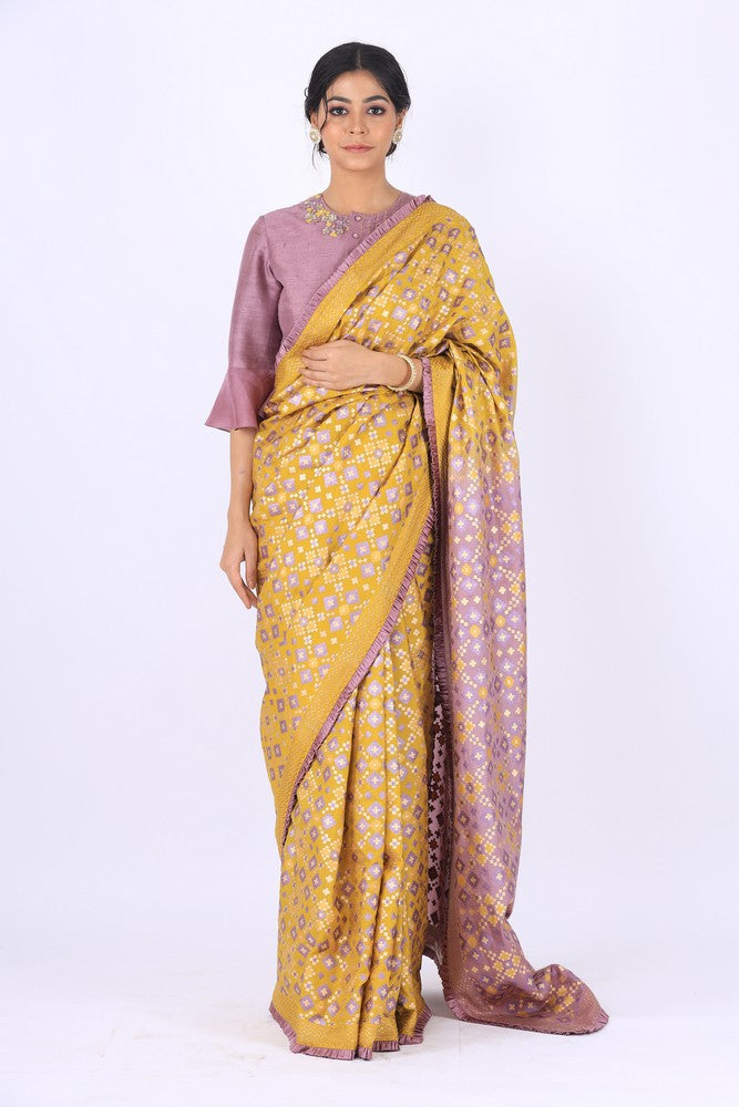 mustard saree set