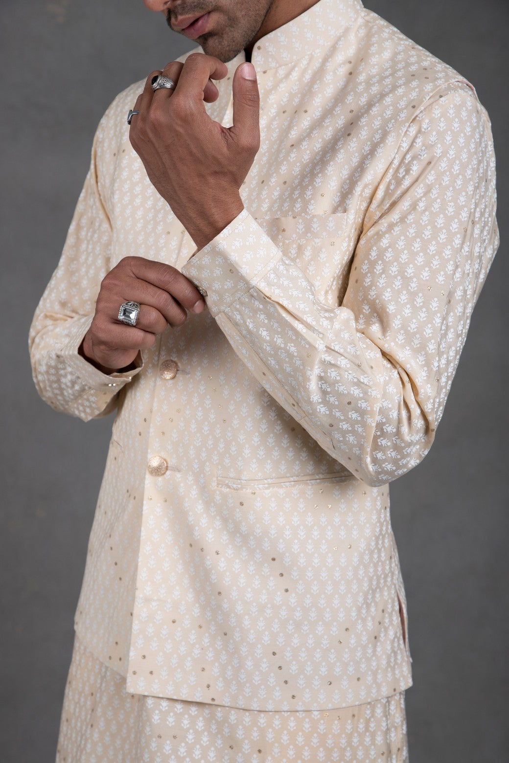 printed jacket for kurta