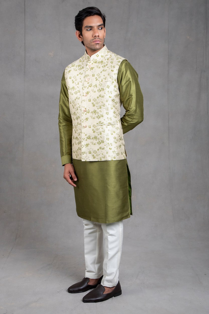 floral jacket with kurta