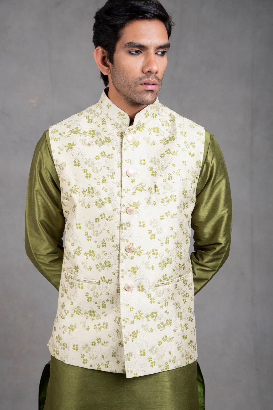 floral jacket with kurta