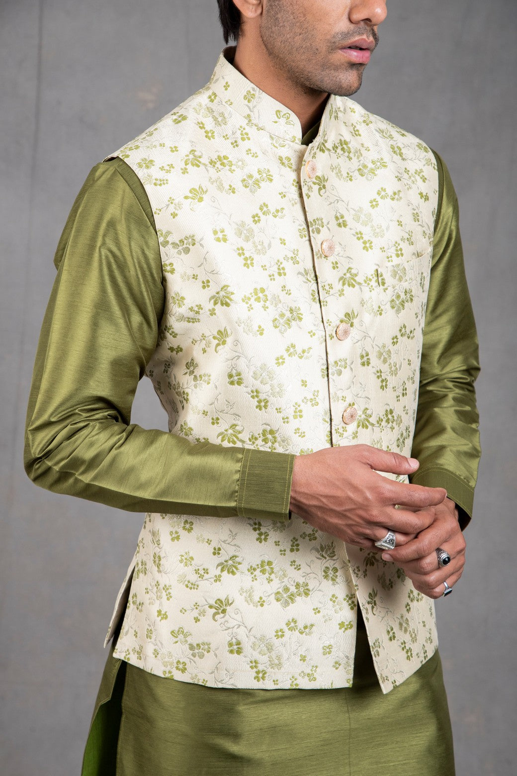 floral jacket with kurta