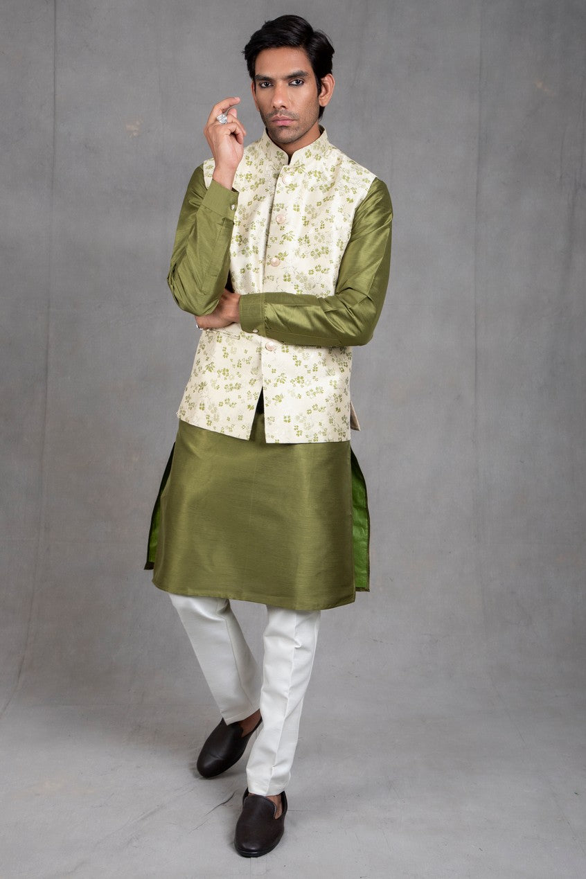 floral jacket with kurta