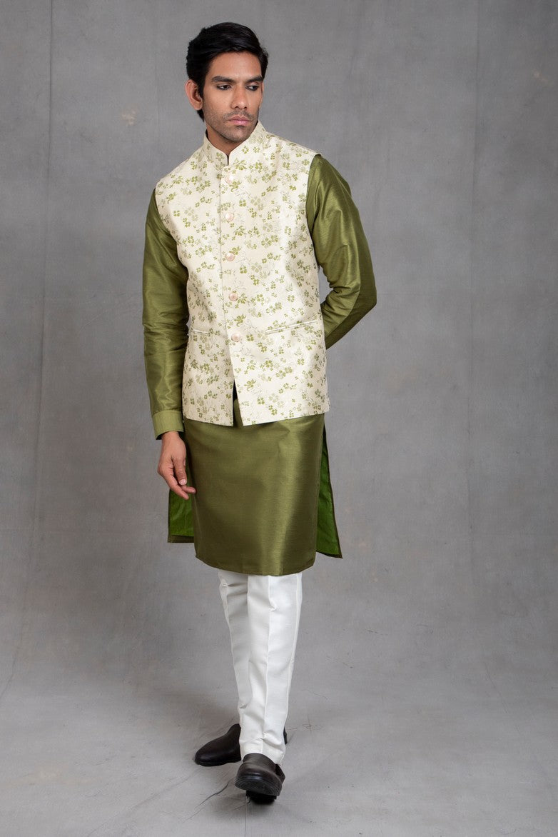 floral jacket with kurta