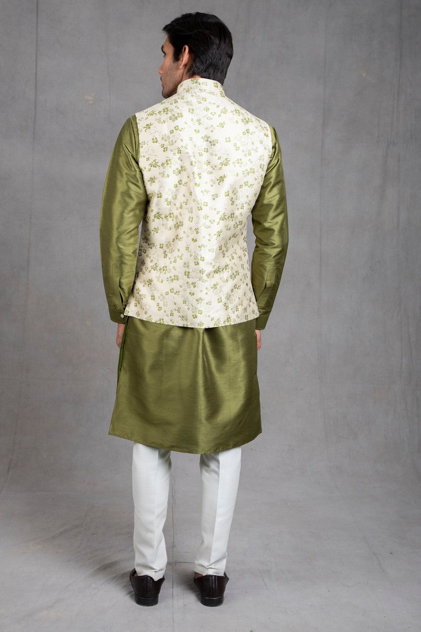 floral jacket with kurta