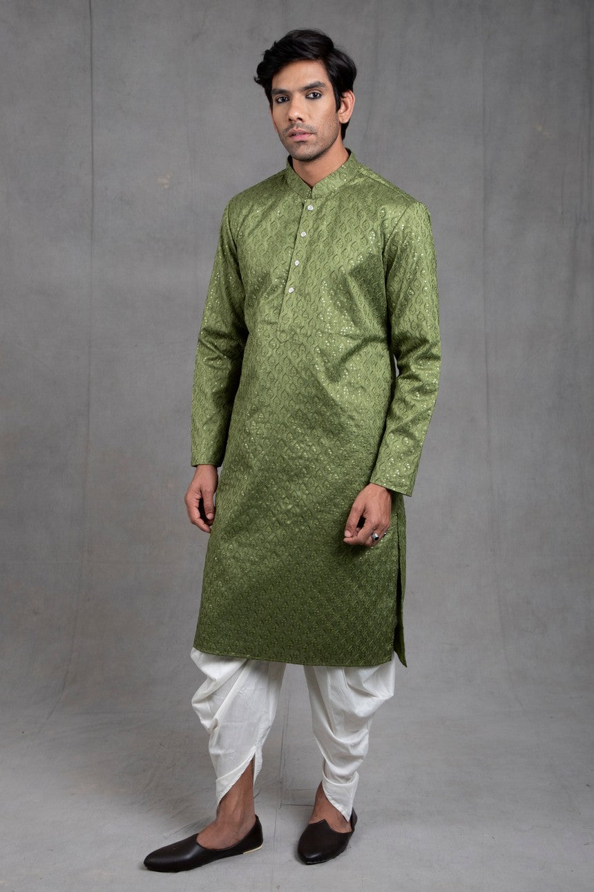 Green Chikan Kurta