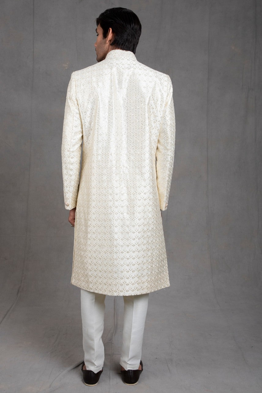 White Embroidered Sherwani