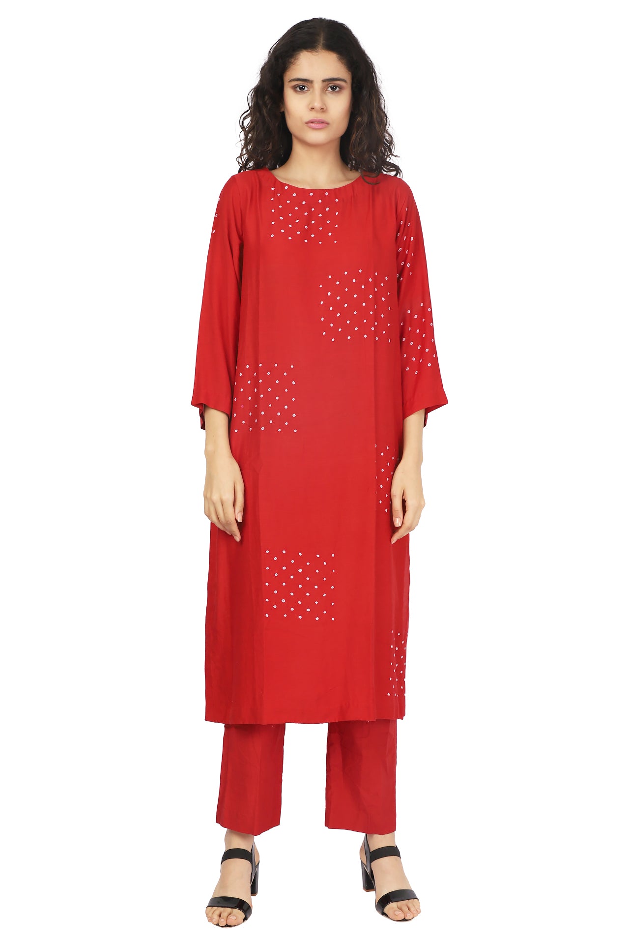 RED KURTA SET