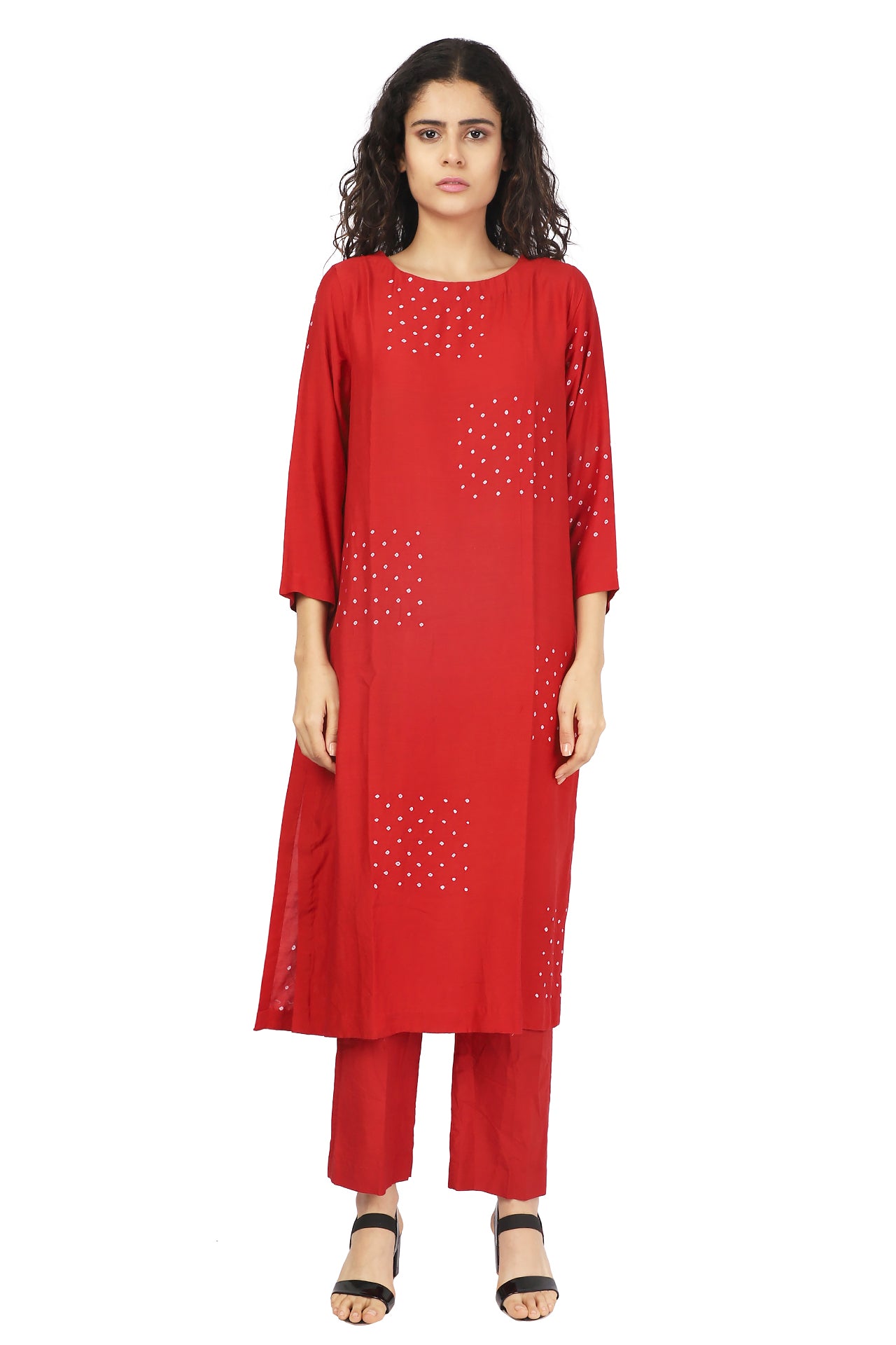 RED KURTA SET