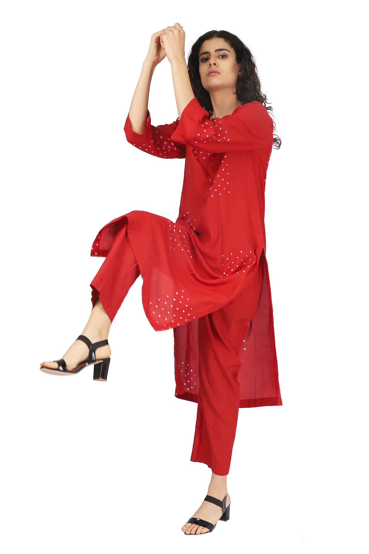 RED KURTA SET