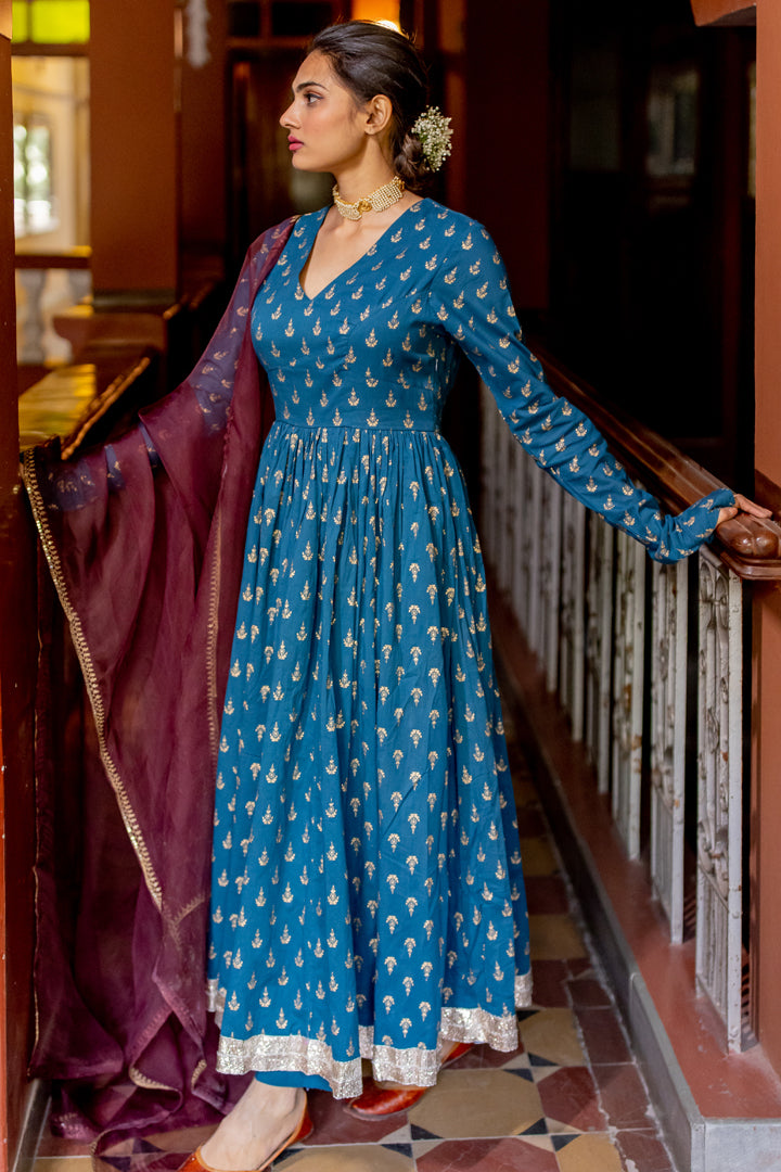 anarkali with dupatta set