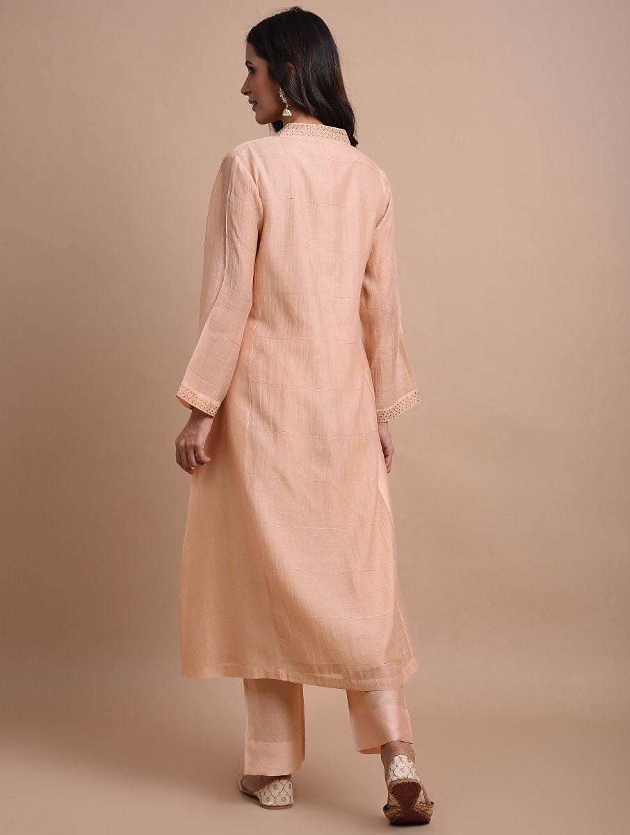 PEACH COLLARED KURTA