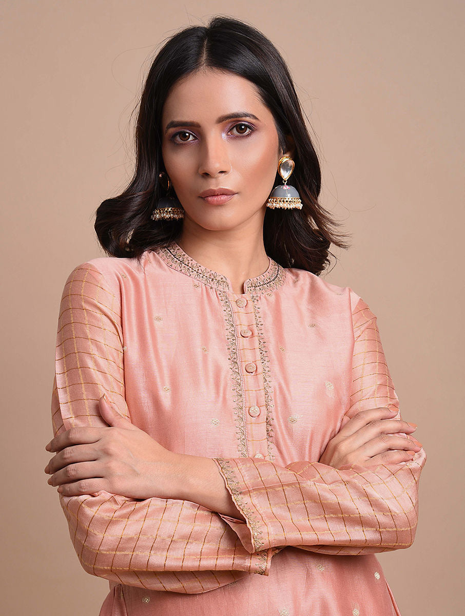 PINK CHANDERI KURTA