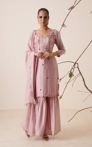 Light pink gharara set