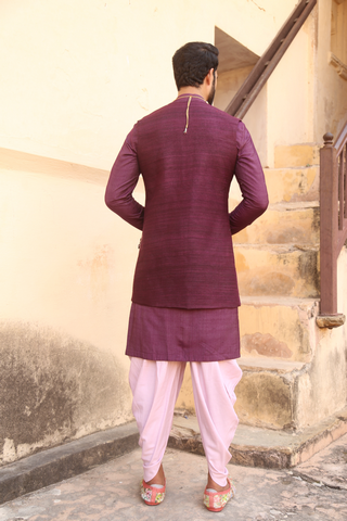 Mauve Kurta jacket set