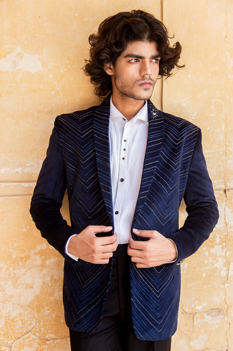 Blue Kat dana work zigzag tuxedo