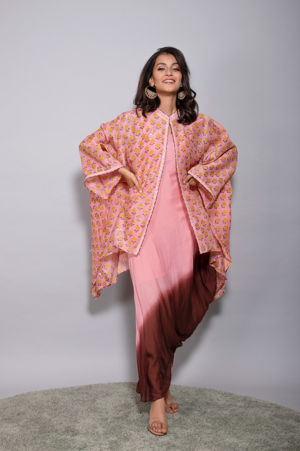 Asymetrical chanderi jacket