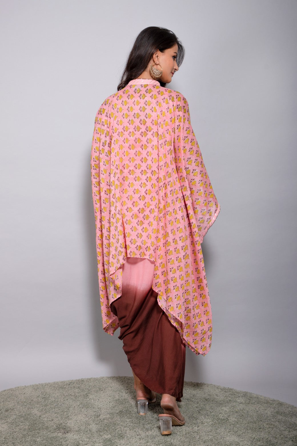 Asymetrical chanderi jacket