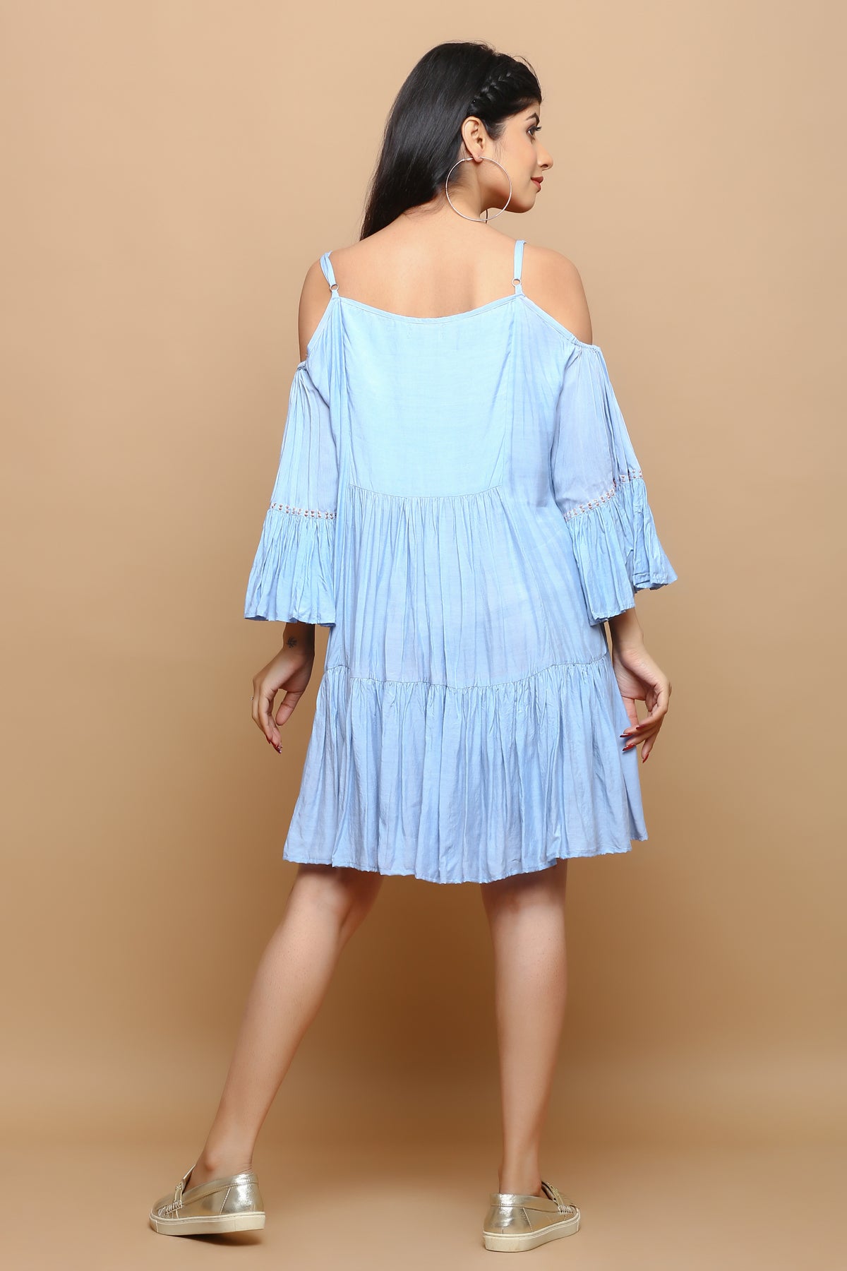 Gathered muslin dress & delicatew