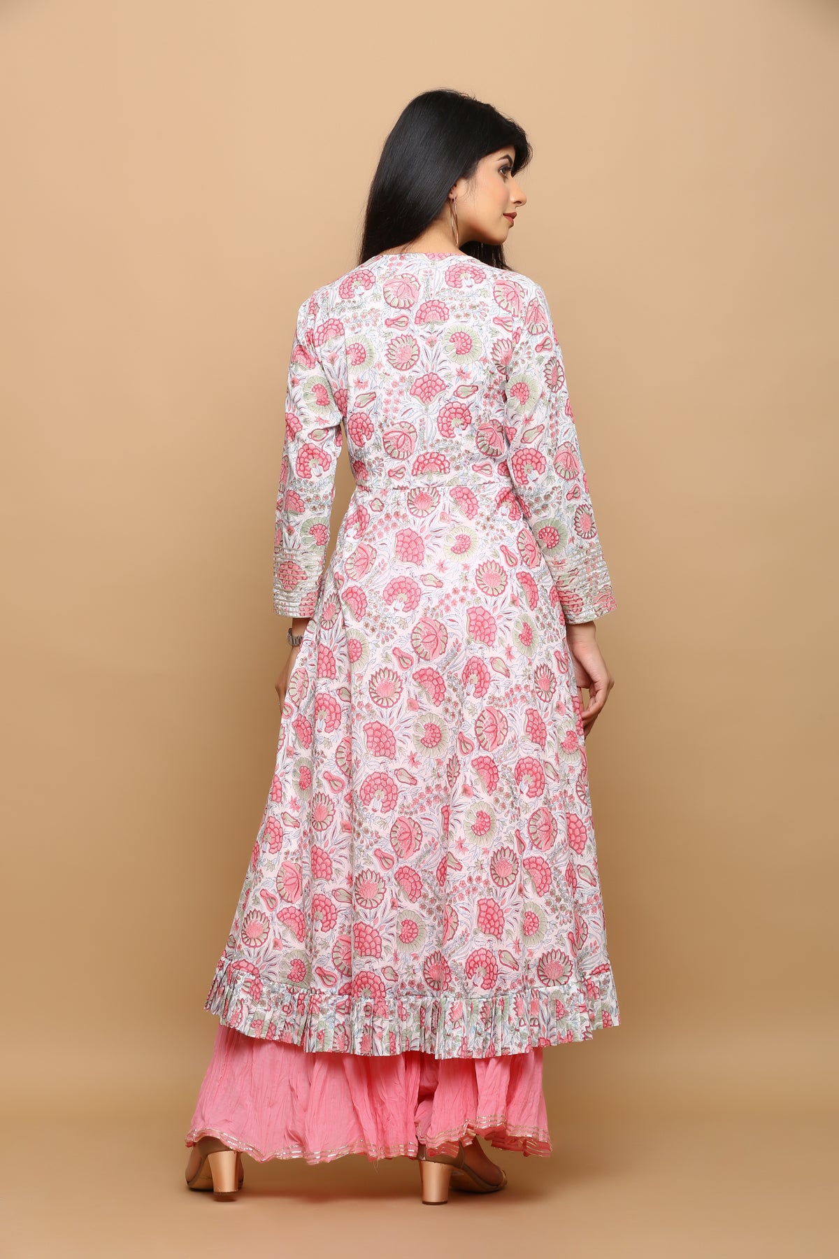 Block Printed Angrakha Kurta