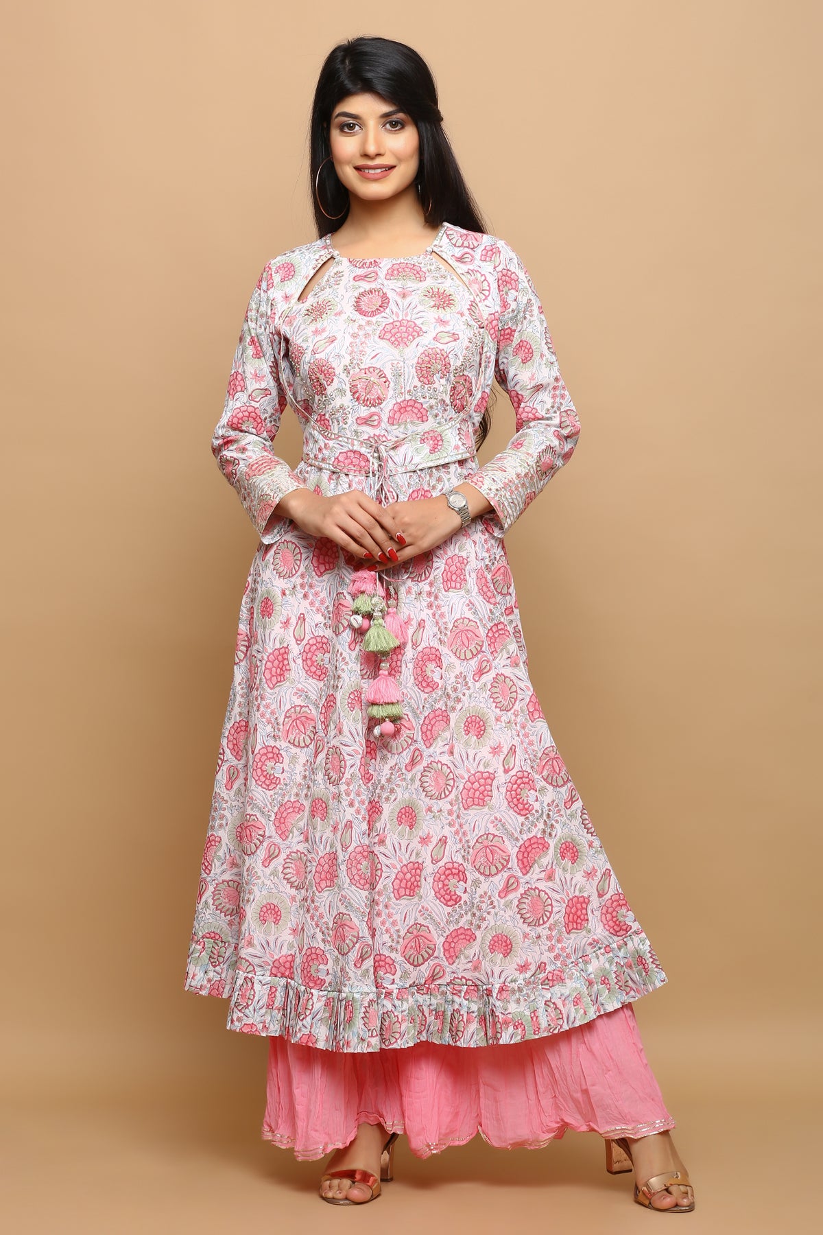 Block Printed Angrakha Kurta