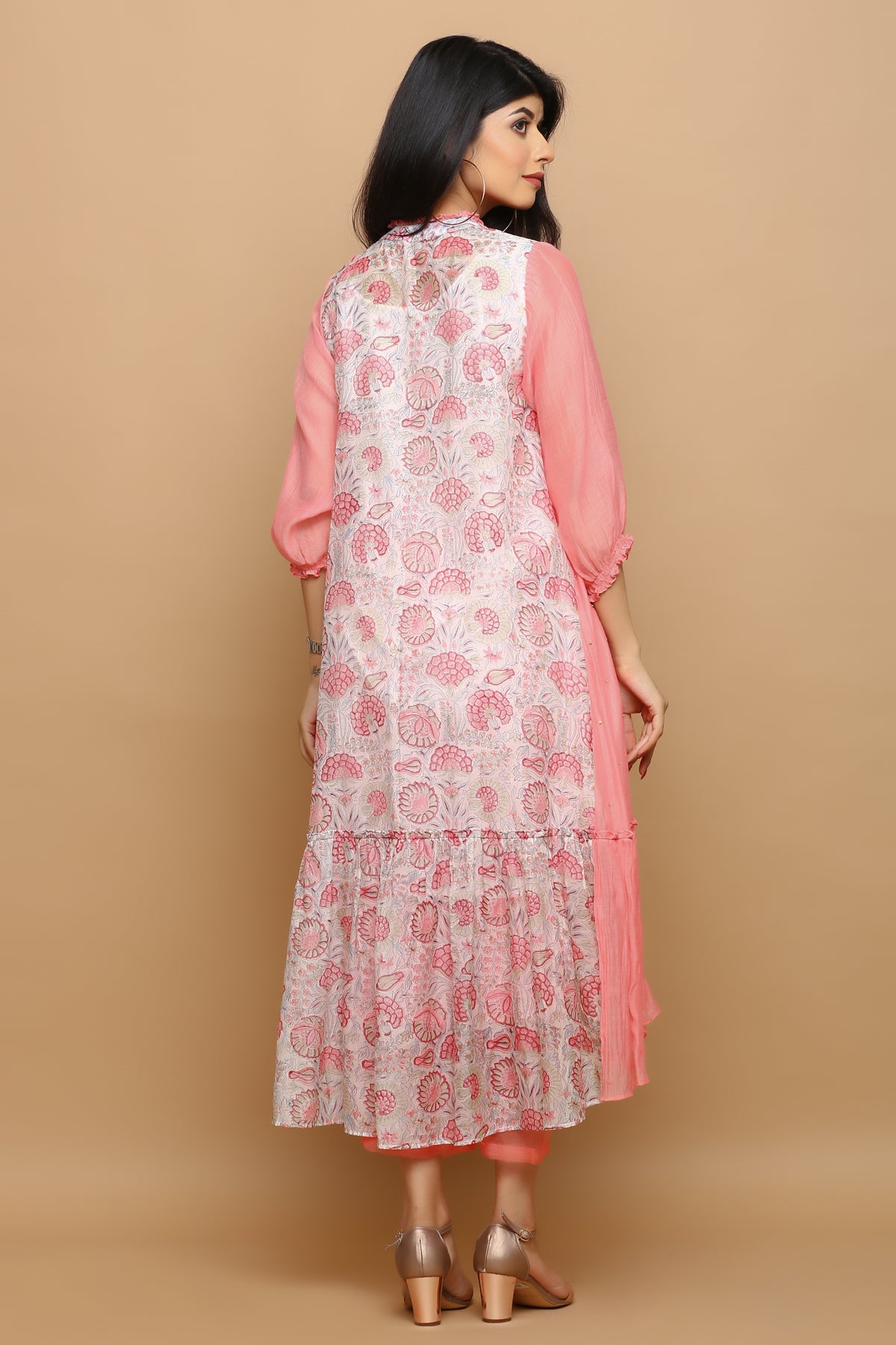 Kurta with chanderi on both sides