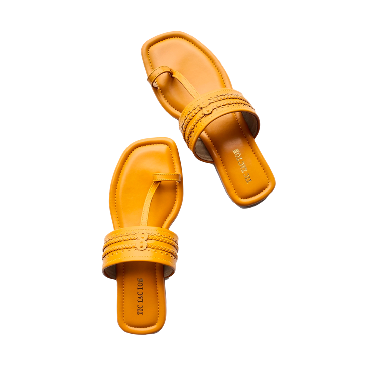 Yellow Megh Kolhapuri Footwear