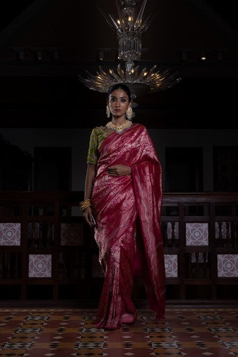 Roop Raj' Rani Jaal Zari Pure Silk Benarasi Handloon Sari