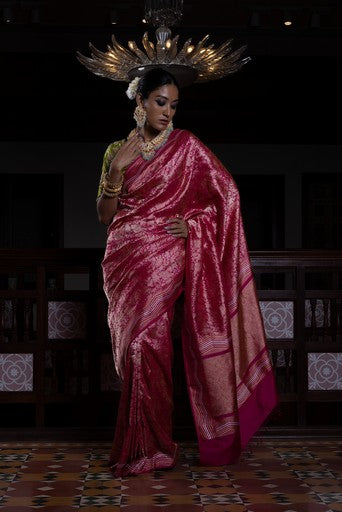 Roop Raj' Rani Jaal Zari Pure Silk Benarasi Handloon Sari