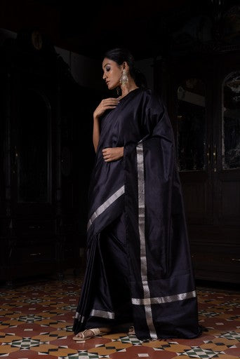 Sanjh Anchal' Geometric Zari Pure Silk Benarasi Handloon Sari