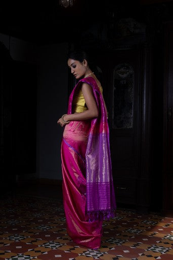 Pushp Rekha' Rani Tanchoi Zari Pure Silk Benarasi Handloom Sari